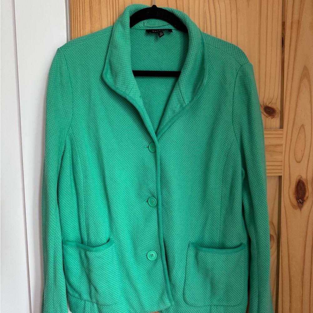 Talbots Mint Green Textured Button Jacket